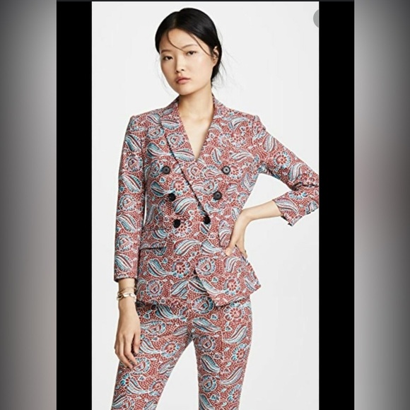 VERONICA BEARD Dickey Honolulu Hibiscus Floral Linen Blazer Jacket Pant set - Picture 4 of 14